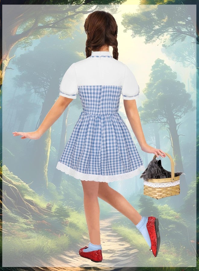 Angelaicos Girls Blue Plaid Costume Accessories for Halloween Role Play Outfits (Medium) - Image 4