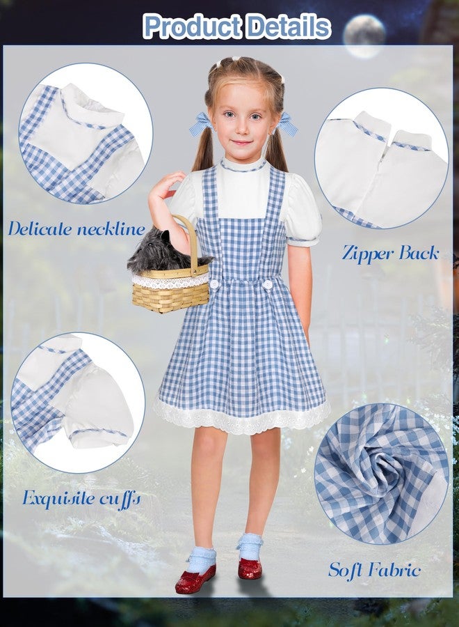 Angelaicos Girls Blue Plaid Costume Accessories for Halloween Role Play Outfits (Medium) - Image 3