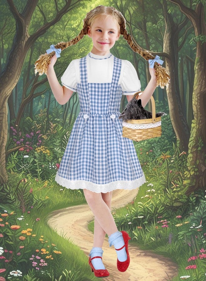 Angelaicos Girls Blue Plaid Costume Accessories for Halloween Role Play Outfits (Medium) - Image 5