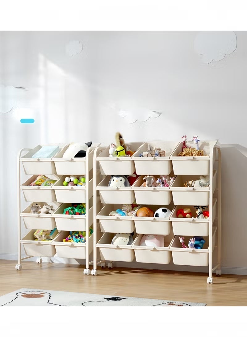 moon-life1 4-Tier Kids Toy Storage Organizer with 12 Removable Bins – Deluxe Toy Rack for Playroom, Bedroom, Nursery, Daycare - Image 3