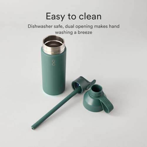 Ocean Bottle Go 17 oz | Stainless Steel Water Bottle | Reusable & Sustainable | Keeps Drinks Cold & Hot | Eco Friendly Gift (Forest Green) - Image 4