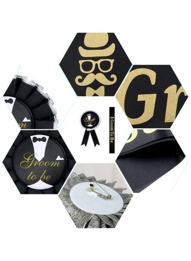 Bride to Be Sash Groom to Be Sash Set Bachelorette Party Hen Party Supplies Bride to Be and Groom to Be Rosette Badge Bridal Shower Decorations Bachelorette Sash - Image 5