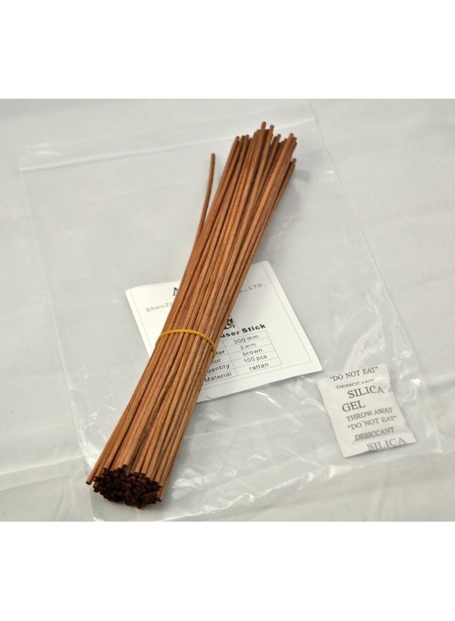 Ougual 100 Pieces Rattan Reed Diffuser Replacement Refill Sticks 12"(30cmx3mm, Brown) - Image 2