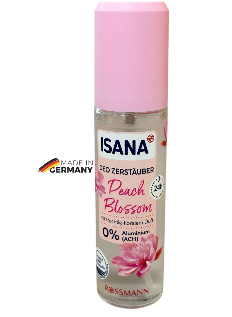 ROSSMANN German Brand, ISANA Deo atomizer Peach Blossom - Long-Lasting 24-Hour Protection with Peach & Rose Scent, 75ml - Image 2