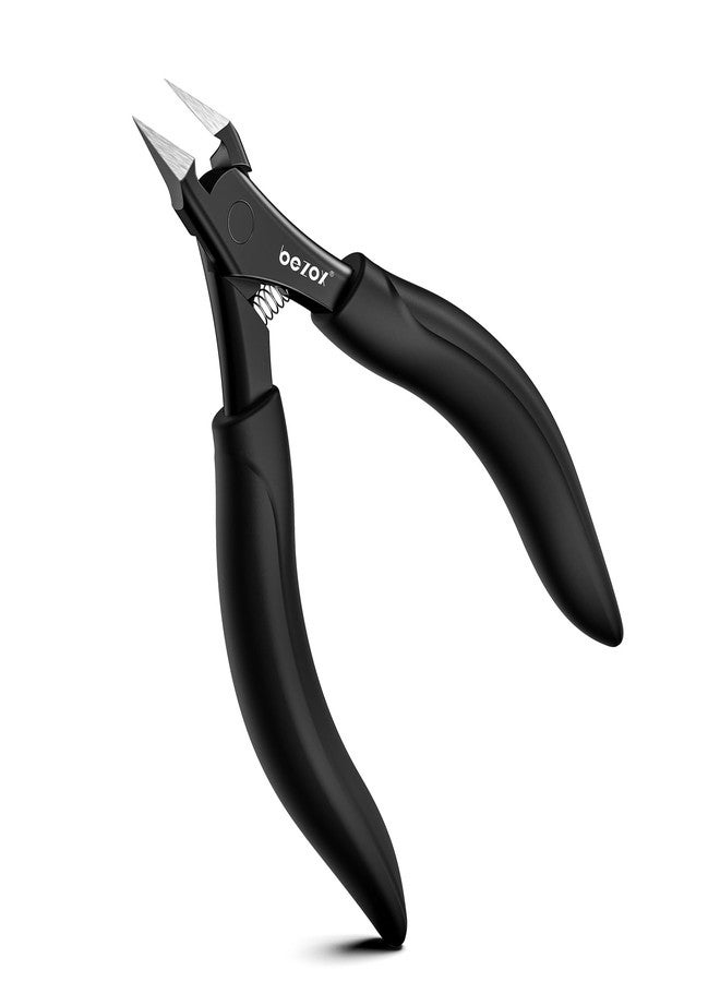 BEZOX Ingrown Toenail Clippers for Seniors, Slant Straight Blade Toe Nail Clippers for Thick and Ingrown Nails, Soft Grip Long Handle Toenail Scissors for Mani & Pedi Nail Care - Black - Image 1