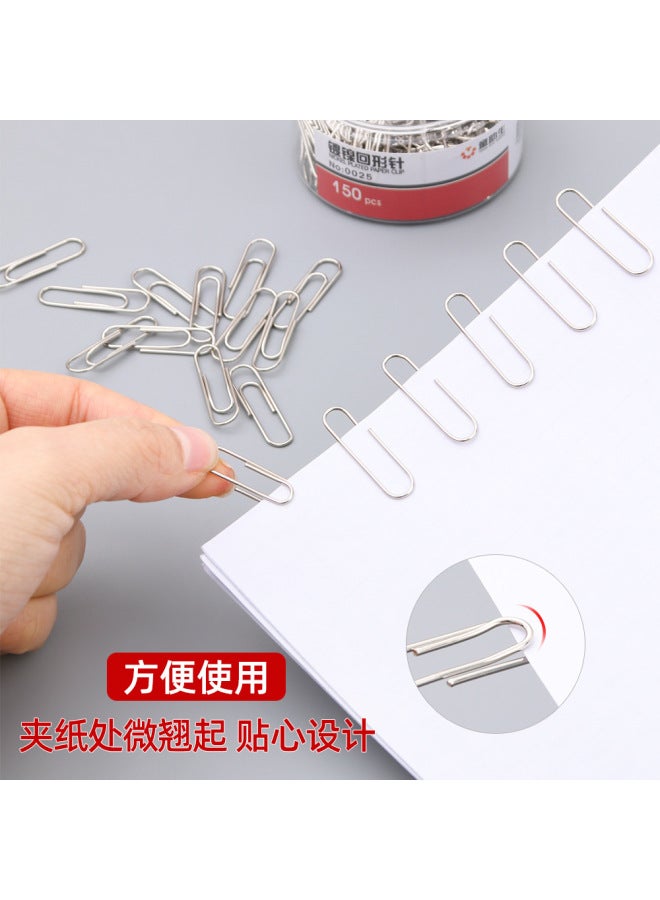HELPS Nickel-plated Paper Clips 150 Pieces Of Silver Metal Data Paper Clips For Student Office Metal Paper Clips - Image 3