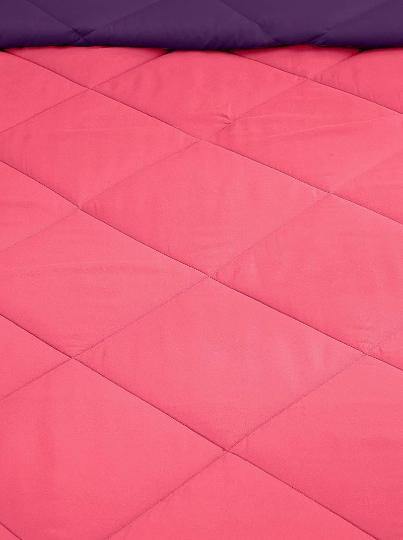 SHOPINGTRADE Microfibre Reversible Comforter, Double Bed 250 GSM (Multicolour25) Pink &Purple - Image 4