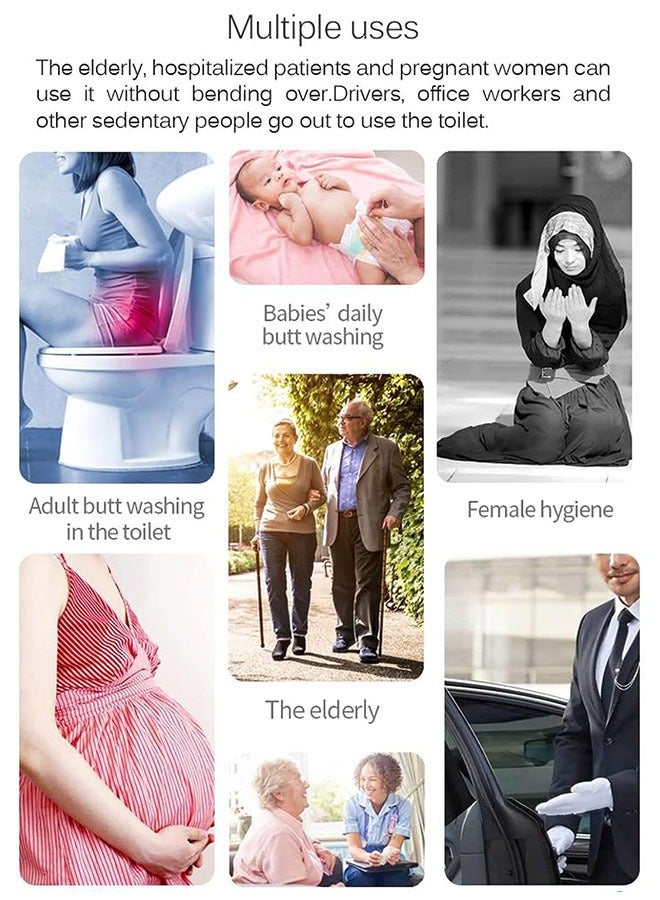 OASIS DESERT Portable Travel Bidet Electric Rechargeable Handheld Personal Bidet Sprayer for Hygiene Cleaning for Toilet with 2.3 liters Water container (Black) - Image 4