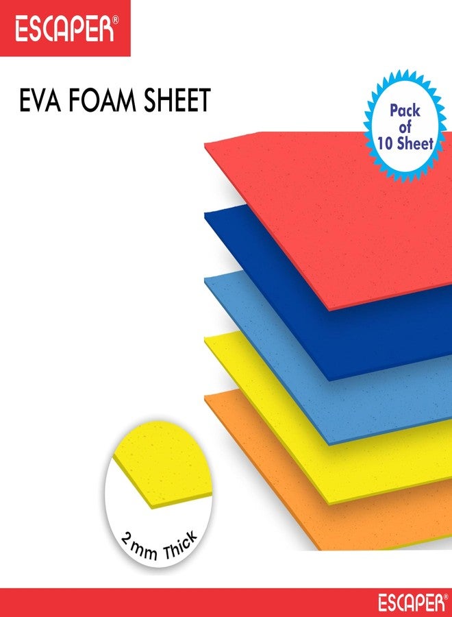 ESCAPER EVA Foam Sheet for Craft and Projects, A4 Size, 1mm Thick, Assorted Colours, Non-Adhesive Foam Sheets for DIY, Scrapbooking, Art and School Crafts (Pack Of 10) - Image 3