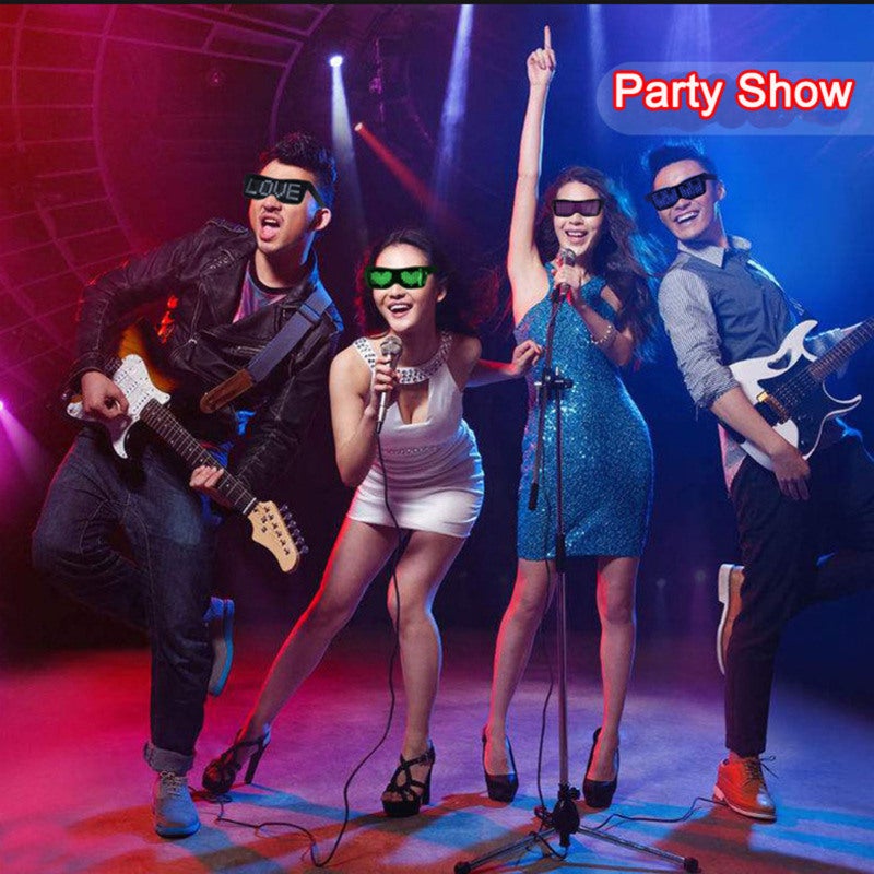 LED Light Glasses: 164 Long-Life LED Beads 8 Light Patterns - USB Chargeable Flexible ABS Plastic Louver Design Luminous Eyeglasses for Bar Club KTV Party Costumes - Image 3