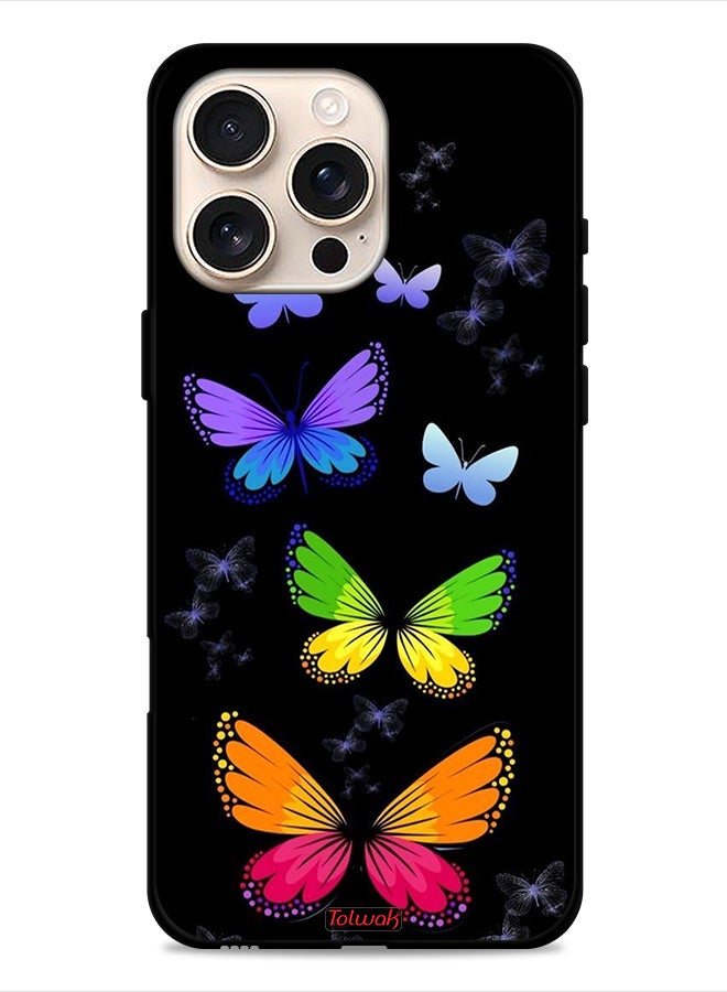 Tolwak Apple iPhone 16 Pro Protective Case Cover Colorful Butterflies - Image 1