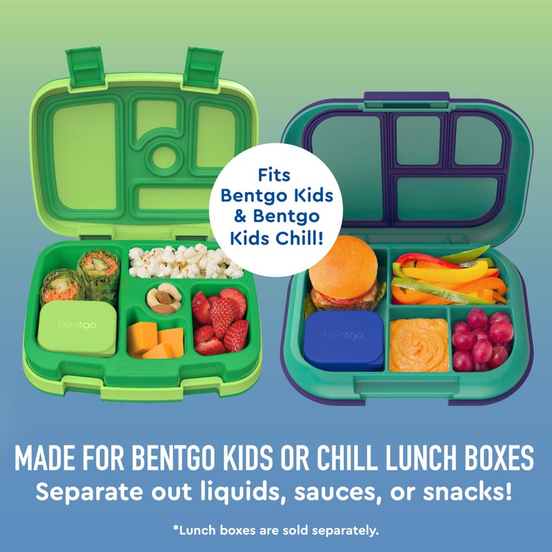 Bentgo مجموعة حاويات سيليكون بنتغو سايدكيكس 2-pack - أكواب صلصة الغمس للصلصات والوجبات الخفيفة الصغيرة قابلة لإعادة الاستخدام ومتينة ومقاومة للتسرب - حاوية صلصة السلطة - 2.6 أونصة (أزرق وأخضر) - Image 2