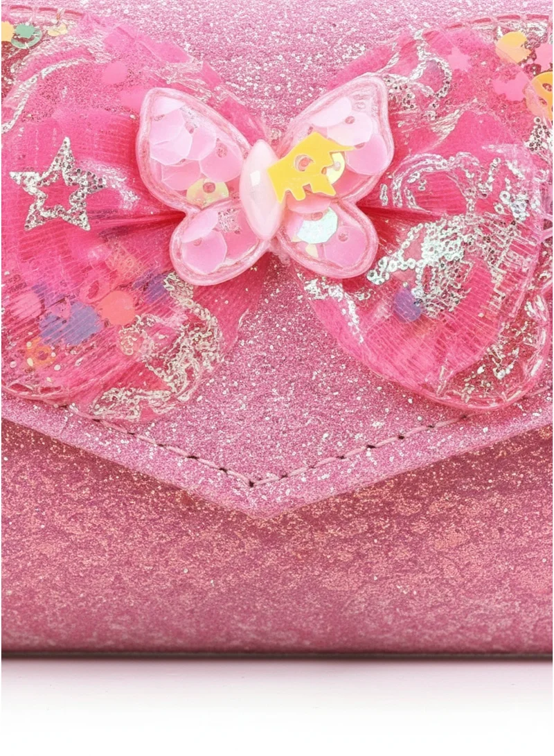 بيداني Blush Shimmer Butterfly Flap Wallet