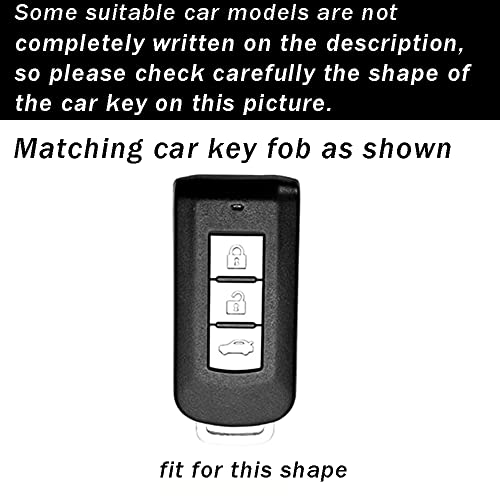 ontto Fit for Mitsubishi Key Fob Cover with Keychain for Outlander Key Case for Outlander Eclipse Cross TPU Remote Key Protector Anti-Scratched Purple - Image 2