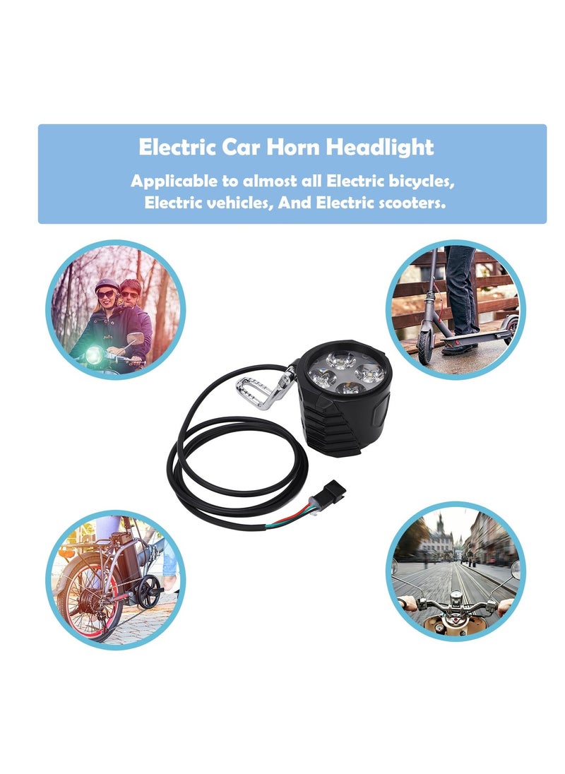 Excefore Electric Scooter Headlight, 2-in-1 Ebike Front Light with Horn,10 Inch Universal 12 to 72V , Easy to Install and Remove, Bicycle Headlight for Cycling Accessories  - Image 5