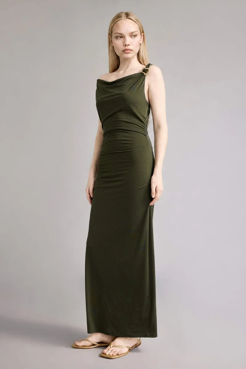ديفاكتو Regular Fit Cowl Neck Sleeveless Dress
