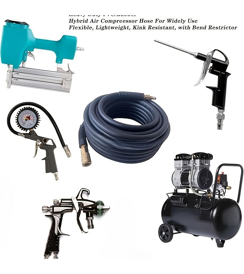 Heavy Duty Air Hose 25 Foot 1 4 Inch Hybrid Design Black 300 PSI - Image 4