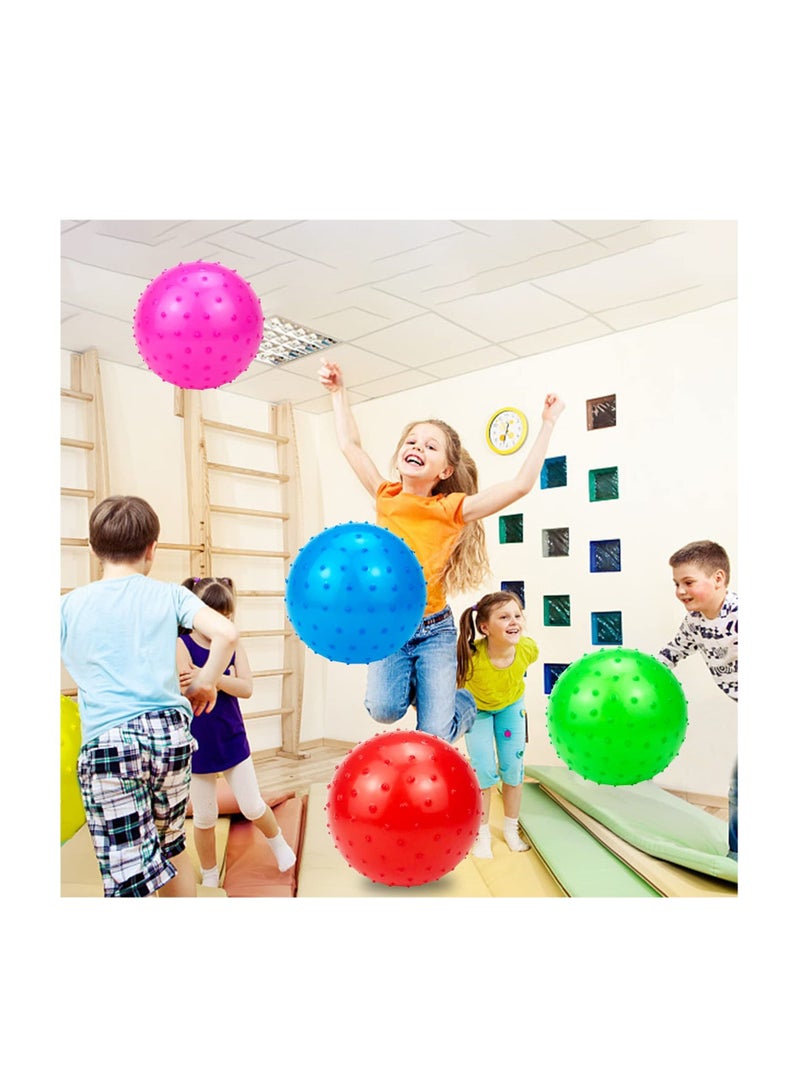 Inflatable Bouncy Balls, Knobby Balls Spiky Bounce Ball Toy, Soft Massage Stress Plastic Balls, for Tactile Sensory Balls, Spiky Stress Ball, Fidget Toys, and Party Favorsc(10 Pcs Random Color)