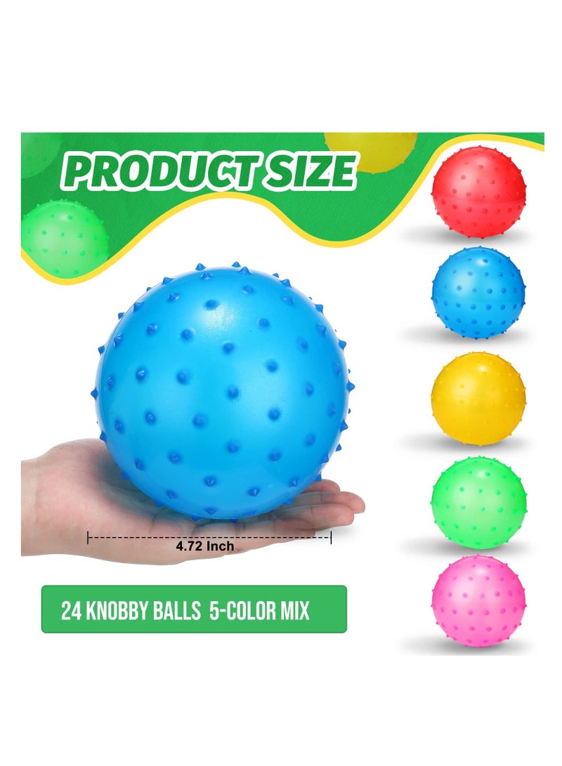 Inflatable Bouncy Balls, Knobby Balls Spiky Bounce Ball Toy, Soft Massage Stress Plastic Balls, for Tactile Sensory Balls, Spiky Stress Ball, Fidget Toys, and Party Favorsc(10 Pcs Random Color)