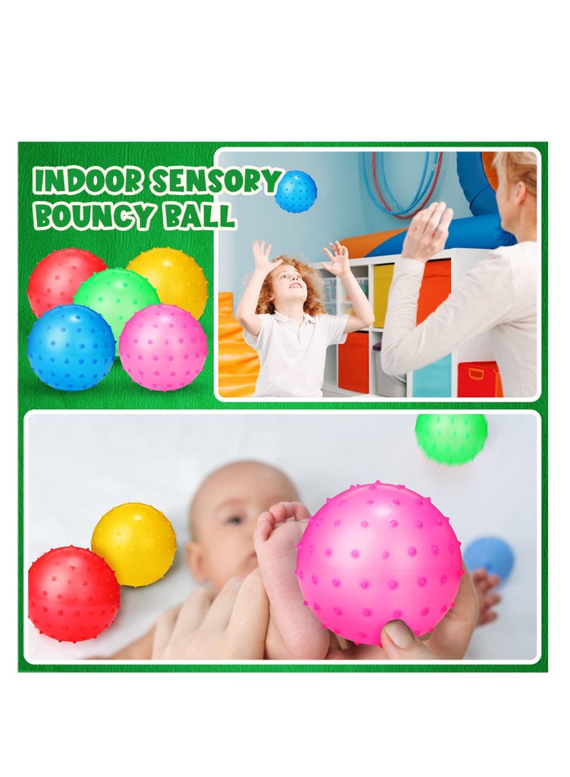 Inflatable Bouncy Balls, Knobby Balls Spiky Bounce Ball Toy, Soft Massage Stress Plastic Balls, for Tactile Sensory Balls, Spiky Stress Ball, Fidget Toys, and Party Favorsc(10 Pcs Random Color)