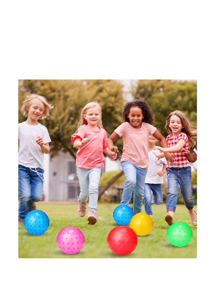 Inflatable Bouncy Balls, Knobby Balls Spiky Bounce Ball Toy, Soft Massage Stress Plastic Balls, for Tactile Sensory Balls, Spiky Stress Ball, Fidget Toys, and Party Favorsc(10 Pcs Random Color)