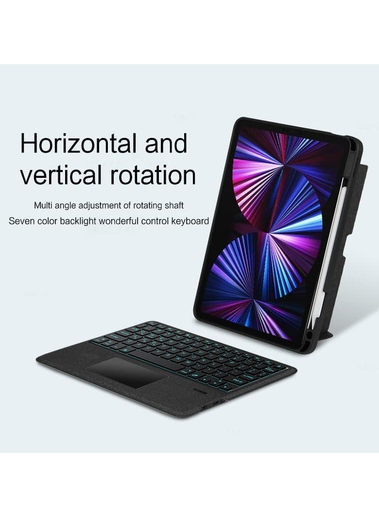 Touchpad Keyboard Case Compatible with Lenovo Tab M11 11 Inch TB-330FU/TB-331FC,7-Color Backlit Touch Wireless Bluetooth Pen Slot  - Image 2