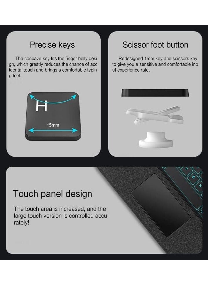 Touchpad Keyboard Case Compatible with Lenovo Tab M11 11 Inch TB-330FU/TB-331FC,7-Color Backlit Touch Wireless Bluetooth Pen Slot  - Image 5