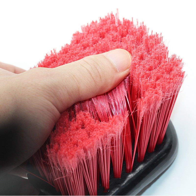 2pcs Durable Car Cleaning Brush Detail Brush Wheels Rims Interior and Exterior Cleaner for Auto Automobile Car (Black, Red) - Image 3