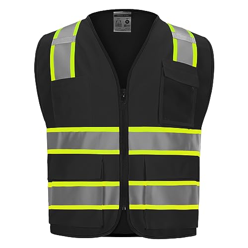 DPSAFETY High visibility Class 2 Safety Vest，Hi Vis Vest with 2 inch wide Reflective Strips，Construction vest for men - Image 1