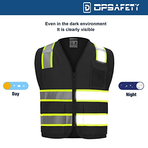 DPSAFETY High visibility Class 2 Safety Vest，Hi Vis Vest with 2 inch wide Reflective Strips，Construction vest for men - Image 4