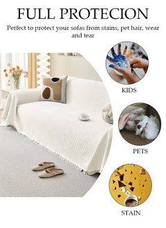 DUNISO Couch Cover,Weave Sofa Cover for 3 Cushion Couch,Sectional Couch Covers Sofa Chair Slipcover for Home or Workplace Weave Sofa Towel Cover Tablecloth Carpet Throw Blanket For Bed  - Image 3