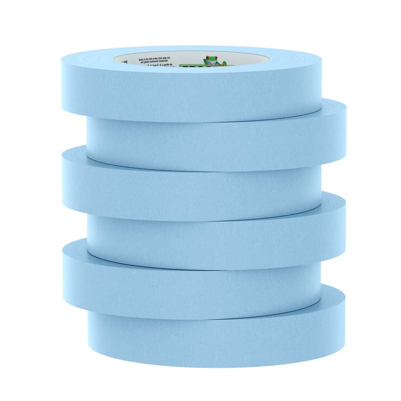 FrogTape FROGTAPE 250 Light Blue Moderate Temperature Performance Grade Masking Tape MediumHigh Adhesion 24mm x 55m 6 Rolls per Pack 105327  - Image 2