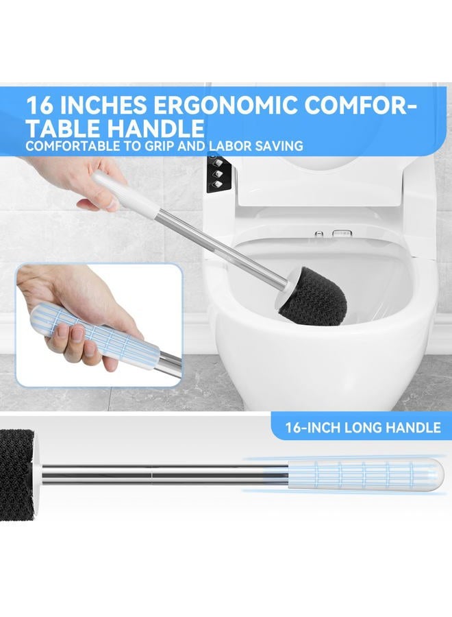 LOVLOY Toilet Brush, 3PCS Toilet Brush and Holder with 304 Stainless Steel Handle, Space Saving Toilet Bowl Brush for Storage, Durable Bristles Toilet Scrubber for Bathroom Cleaning - Image 4