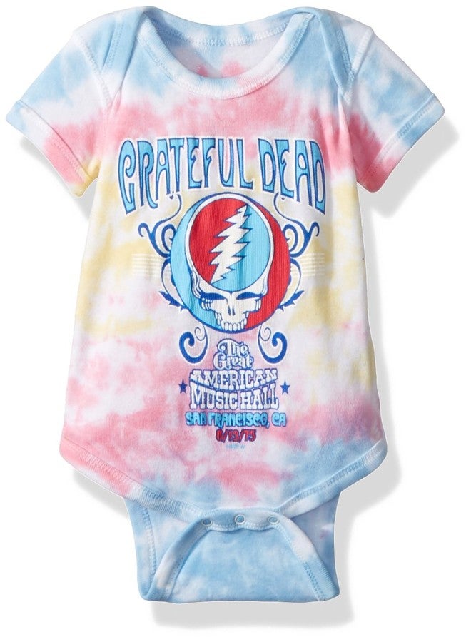 Liquid Blue unisex baby Grateful Dead American Music Hall Onesie T Shirt, Tie/Dye, 0-6 Months US
