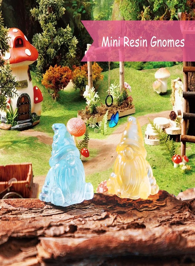 cntjv 90 Pcs Mini Gnomes Figurines Glow in The Dark Miniature Dwarf Small Resin Gnomes Bulk Acrylic Craft Tiny Figures to Hide, Decorations for Home Outdoor Fairy Garden Accessories 6 Colors - Image 4