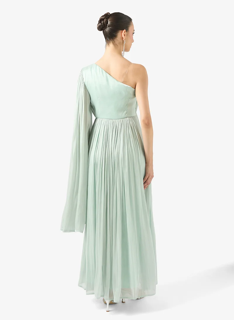 Namshi x One Shoulder Drape Dress With Trail