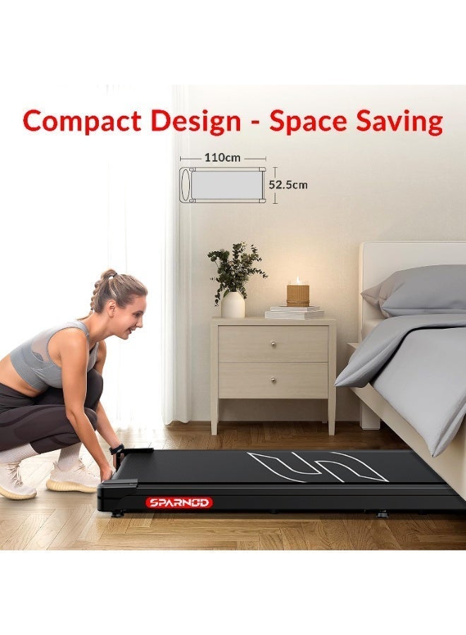 Sparnod Fitness STH-3004N 2-in-1 Walking Pad Treadmill| 1–10 km/h | Foldable Rail | 2.5HP DC Motor | 7% Incline | LED Display | Shock Absorption | 90kg User Capacity | Treadmill for Home & Office Use - Image 4