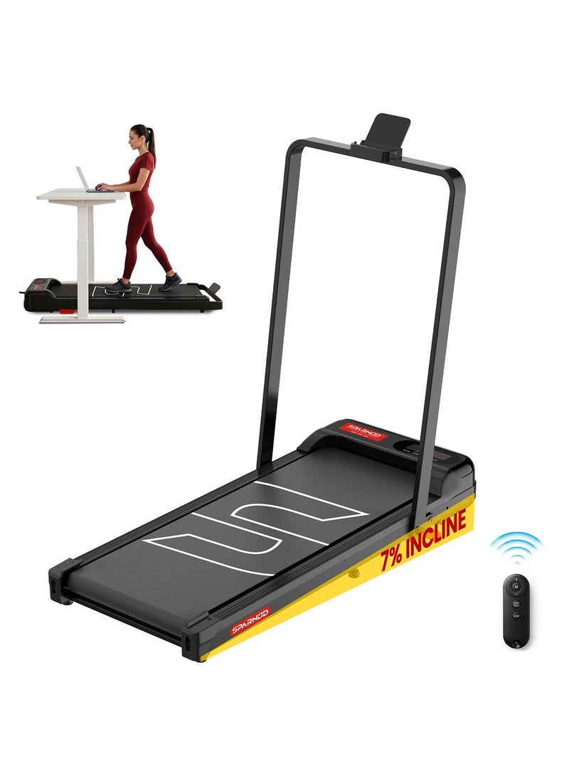 Sparnod Fitness STH-3004N 2-in-1 Walking Pad Treadmill| 1–10 km/h | Foldable Rail | 3 HP DC Motor | 7% Incline | LED Display | Shock Absorption | 110 kg User Capacity | Treadmill for Home & Office Use - Image 1