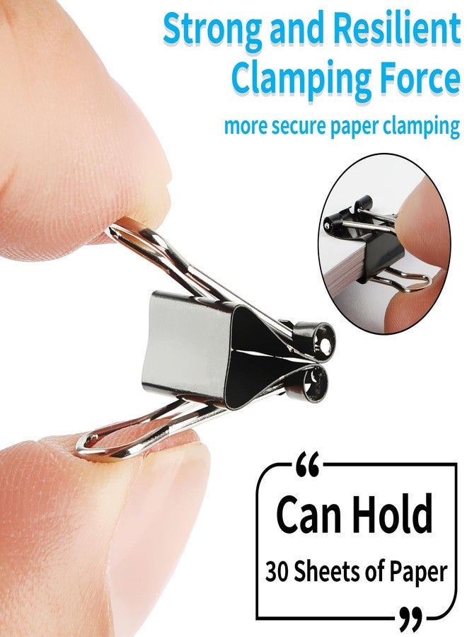 PEASUG 180 Pack Small Binder Clips, Mini Binder Clips, 15mm 5/8 Inch Clips Office Supplies, Paper Clamps, Binder Paper Clips for Office Supplies Home School Food DIY - Image 4