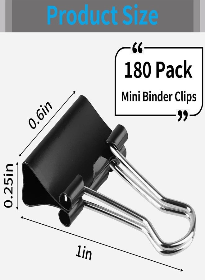 PEASUG 180 Pack Small Binder Clips, Mini Binder Clips, 15mm 5/8 Inch Clips Office Supplies, Paper Clamps, Binder Paper Clips for Office Supplies Home School Food DIY - Image 2