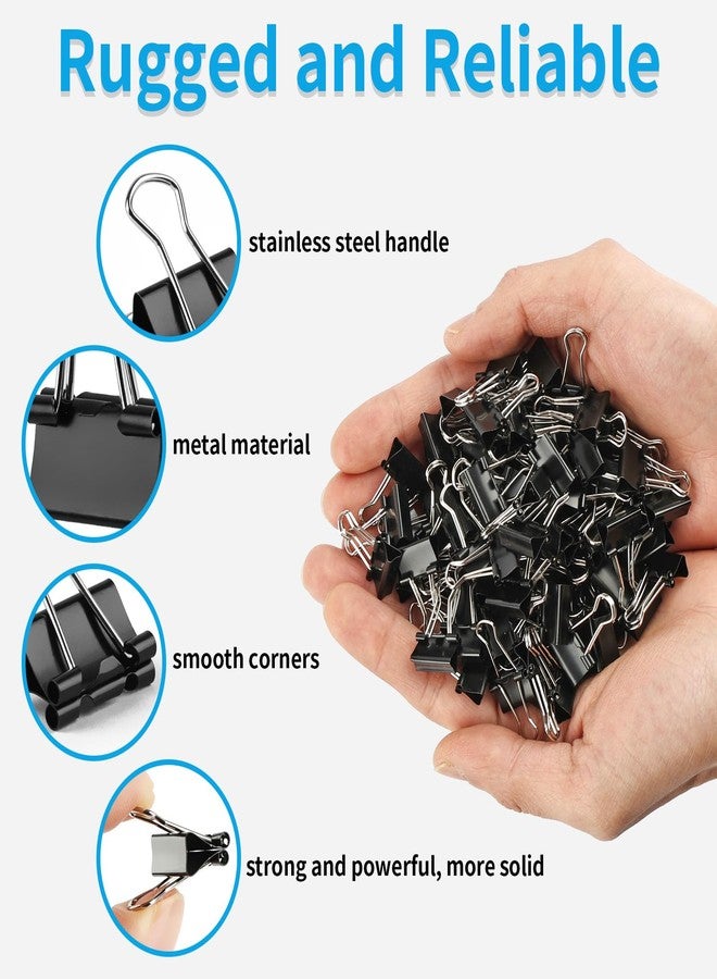 PEASUG 180 Pack Small Binder Clips, Mini Binder Clips, 15mm 5/8 Inch Clips Office Supplies, Paper Clamps, Binder Paper Clips for Office Supplies Home School Food DIY - Image 3