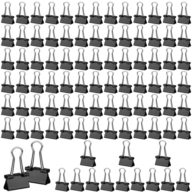 PEASUG 180 Pack Small Binder Clips, Mini Binder Clips, 15mm 5/8 Inch Clips Office Supplies, Paper Clamps, Binder Paper Clips for Office Supplies Home School Food DIY - Image 1