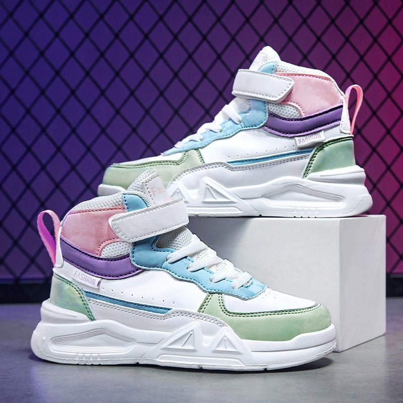 Girls' Board Shoes Autumn New Cuk Children'S Casual Leather High-Top Board Shoes Campus Non-Slip Parent Shoes Board Shoes - Image 2