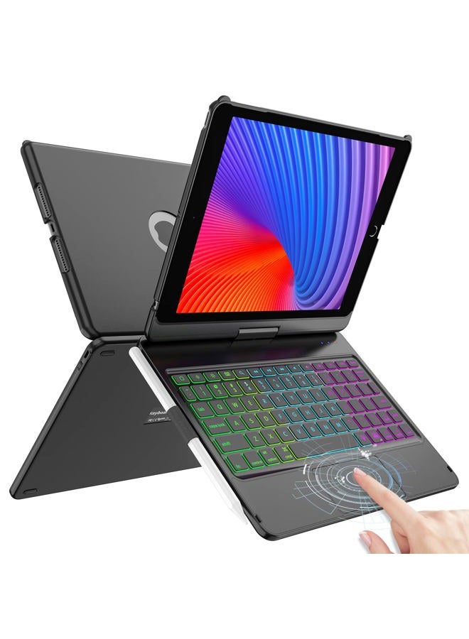 HotLife iPad 9th Generation Case with Keyboard 2021, iPad 10.2 8th Generation Case with Keyboard, iPad 7th Generation Touch Case with 360° Rotating Keyboard -10 Colors Backlit New iPad Keyboard 9th/8th/7th - Image 1