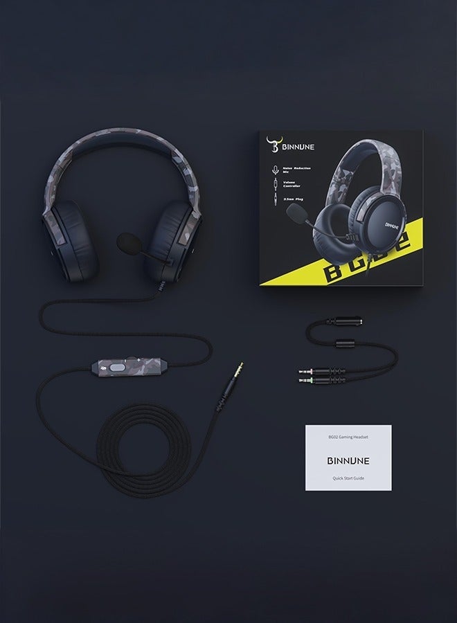 BINNUNE BG02 Wired Gaming Headset with Mic for PC PS5 PS4 Xbox one Switch - Image 3