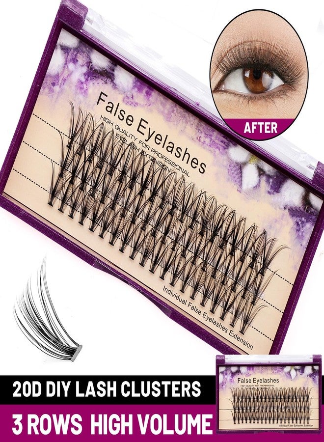 Dedila 8-20MM to Choose Professional Makeup Individual Cluster Eye Lashes 20 Root 0.07C Curl Grafting Mink Fake False Eyelashes Extension Beauty Tools (20mm) - Image 2