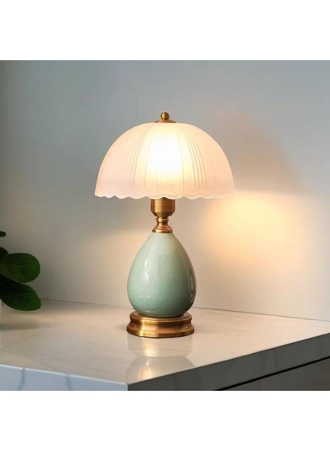 Bluejw European Style Table Lamp Retro Pastoral Ceramic Glass Led Lamp Study Desk Intelligent Lamps Bedroom Decorative Bedside Lamp - Image 2