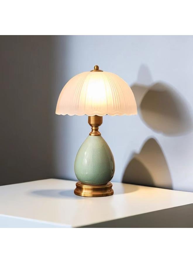 Bluejw European Style Table Lamp Retro Pastoral Ceramic Glass Led Lamp Study Desk Intelligent Lamps Bedroom Decorative Bedside Lamp - Image 4