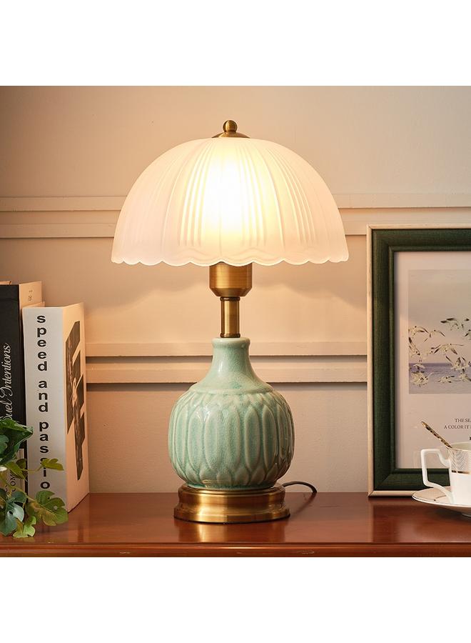 Bluejw European Style Table Lamp Retro Pastoral Ceramic Glass Led Lamp Study Desk Intelligent Lamps Bedroom Decorative Bedside Lamp - Image 5
