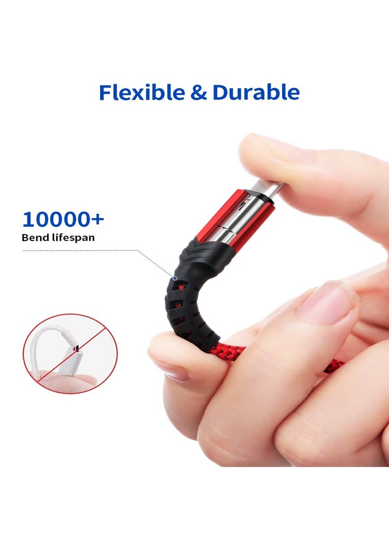 JSAUX Flex Series Cable - USB-A to USB-C Cable -  3A Fast Charging Durable Nylon Braided cable,1mRED  - Image 3